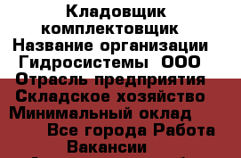 Кладовщик-комплектовщик › Название организации ­ Гидросистемы, ООО › Отрасль предприятия ­ Складское хозяйство › Минимальный оклад ­ 25 000 - Все города Работа » Вакансии   . Архангельская обл.,Северодвинск г.